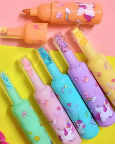 Glitter High Lighter Pen Unicorn