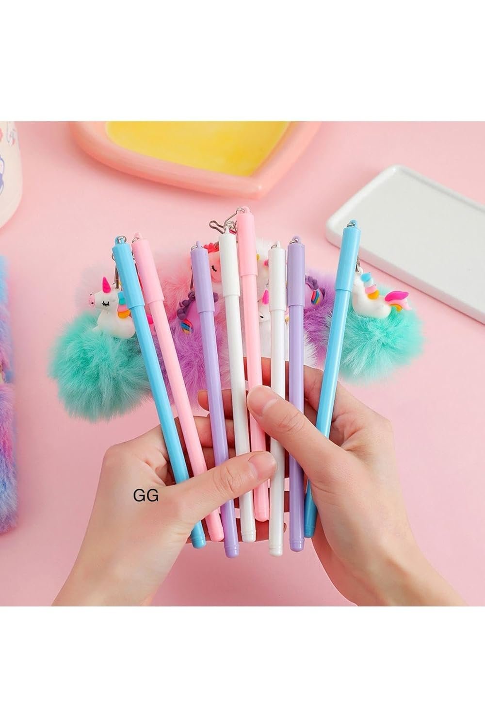 Fur Unicorn Hanging Charm Pen