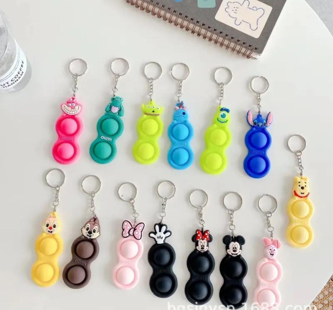 Cartoon theme Silicon Pop it Keychain