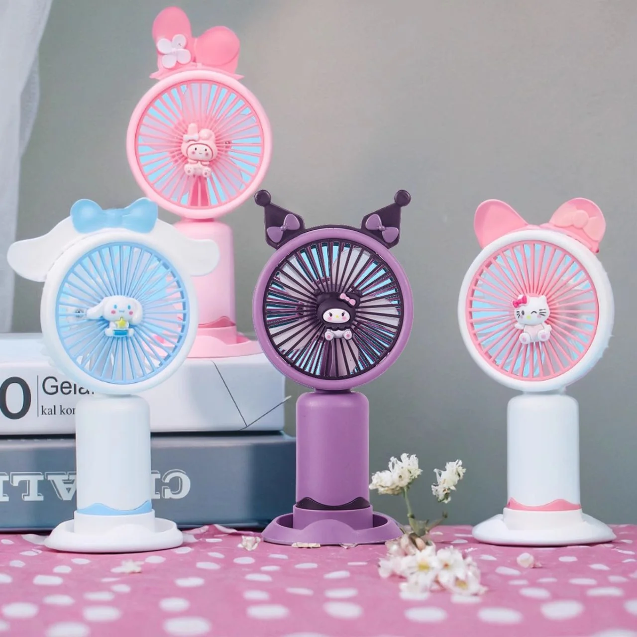 Cute Kawaii Fan with USB Cable & Mobile Stand