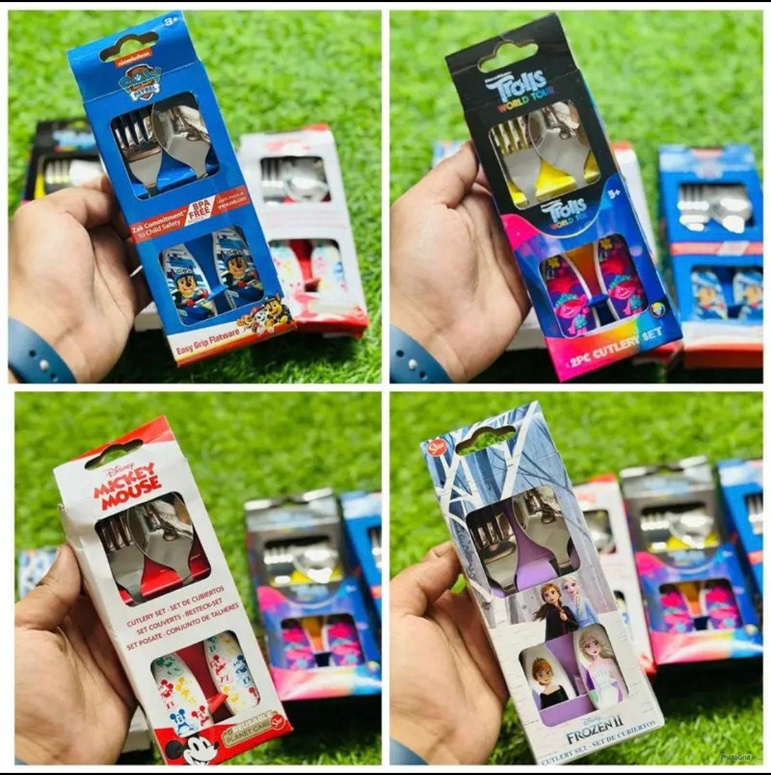 Cartoon Printed Spoon & Fork Set for Kids