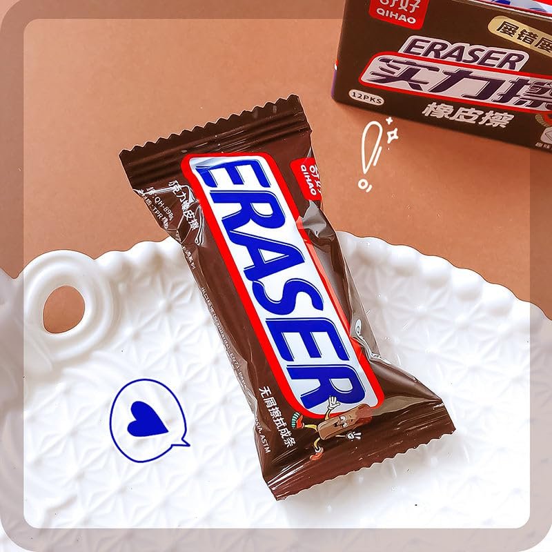 3D Fun Chocolate Shape Non-Toxic Rubber Pencil Erasers, Stationery for Kids School Boys Girls, Birthday Return Gifts