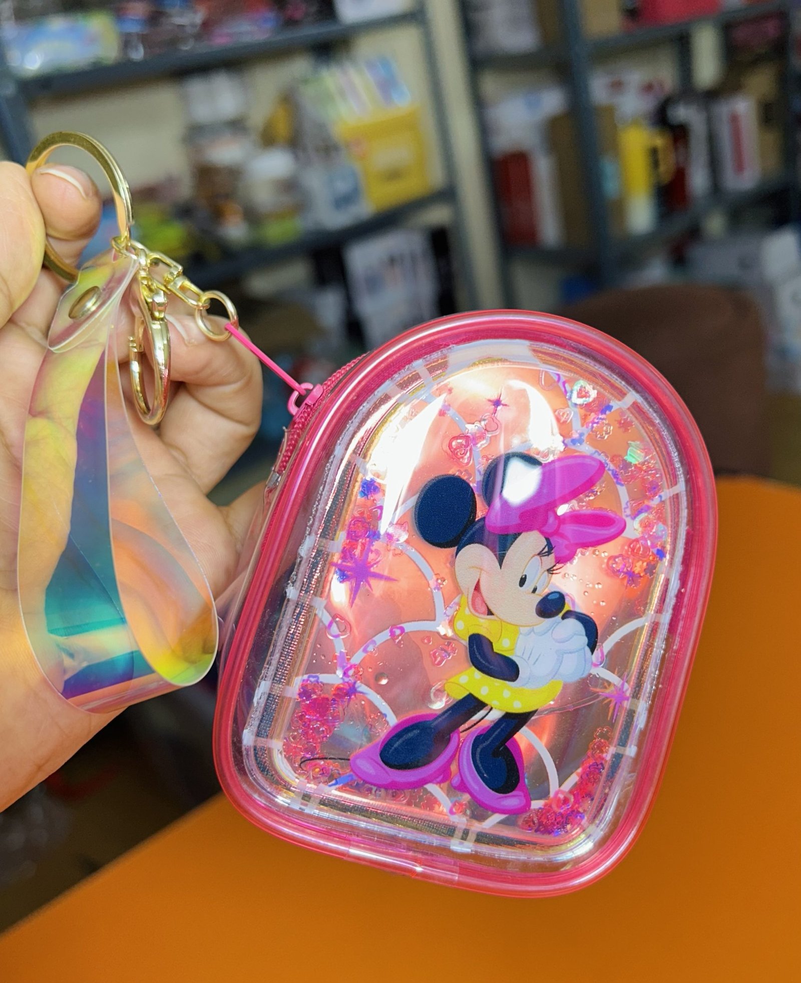 Holographic Mini Zipped Pouch Keychain
