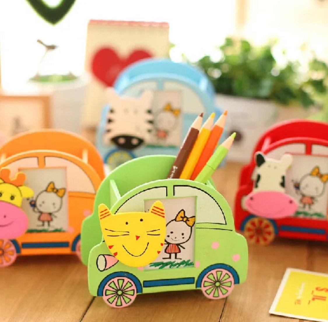Cartoon Wooden Stationery Stand