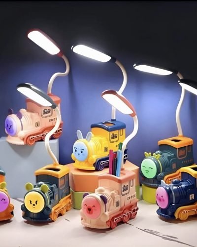 LED Rechargeable Lamp with Pen Holder in Train Engine Design