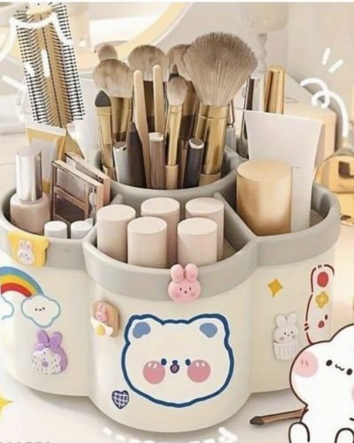 360 Degree Rotating 6 Grid Multi-Functional Stationery Organizer High Quality Box with large capacity