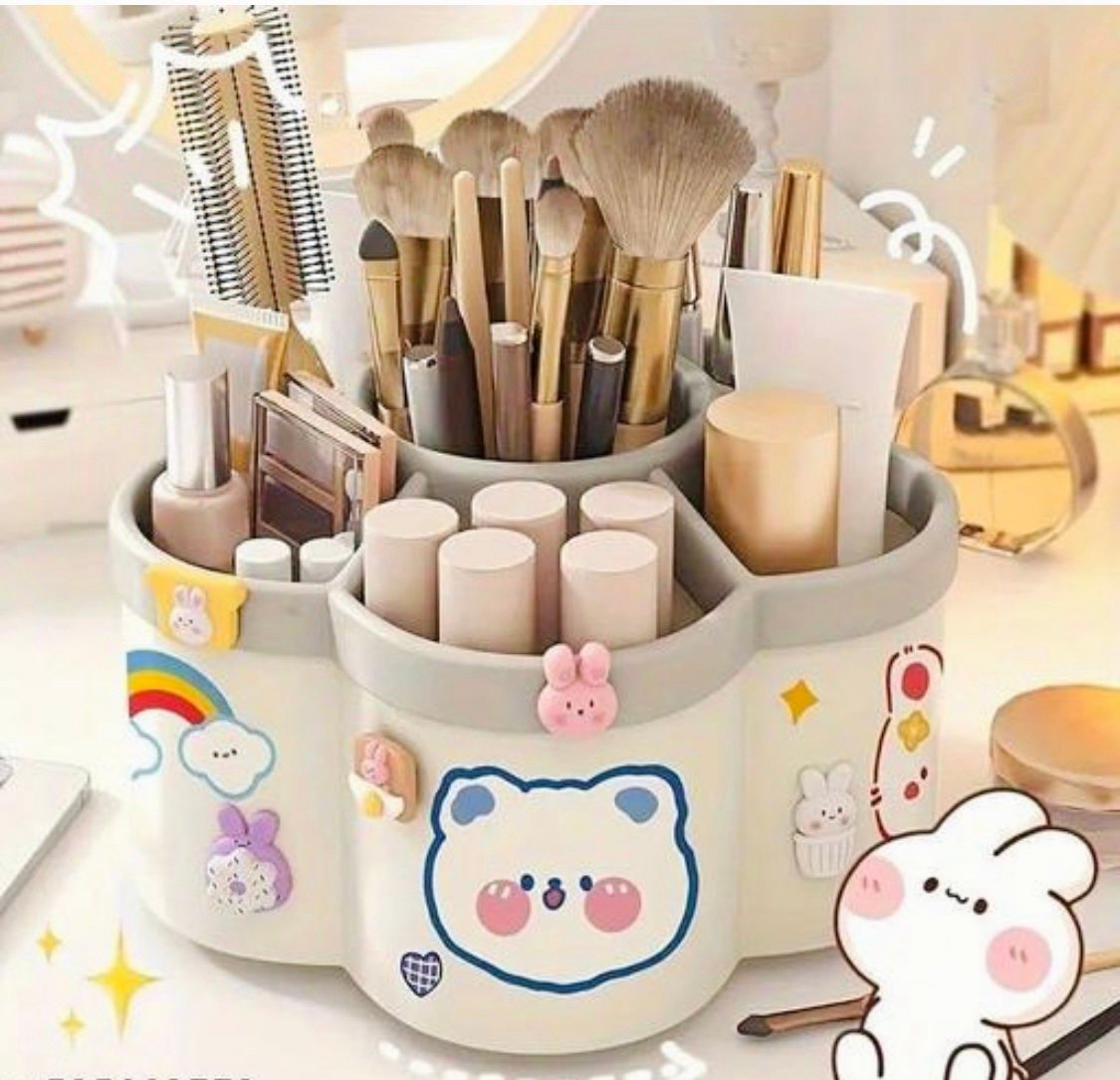 360 Degree Rotating 6 Grid Multi-Functional Stationery Organizer High Quality Box with large capacity