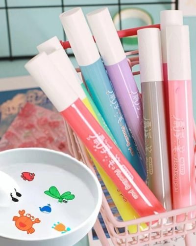 Doodle Water Floating Pen Set Of 8 Multicolour Ink