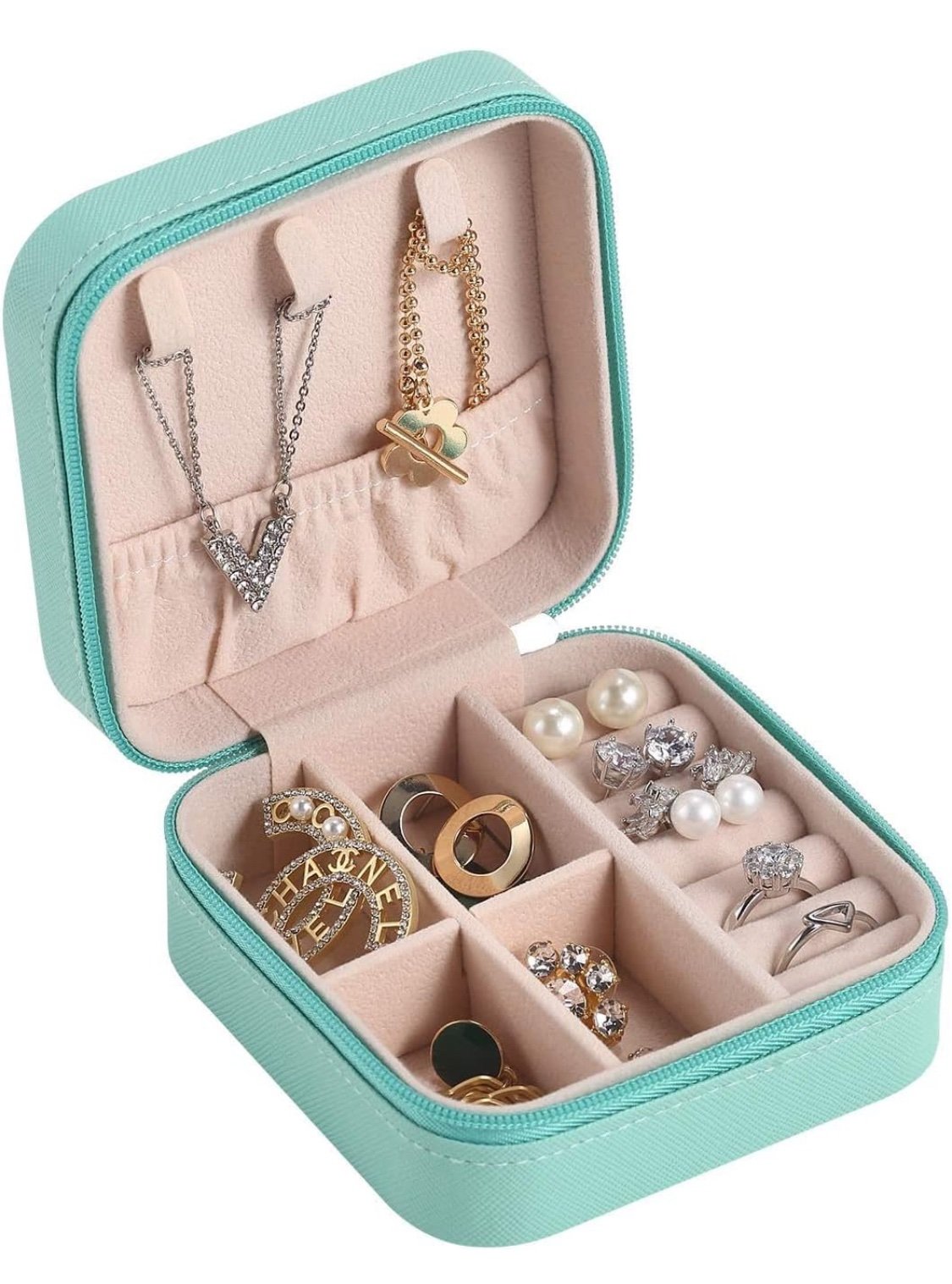 PU Leather Jewellery Organizer & Storage. Compact & Travel Friendly