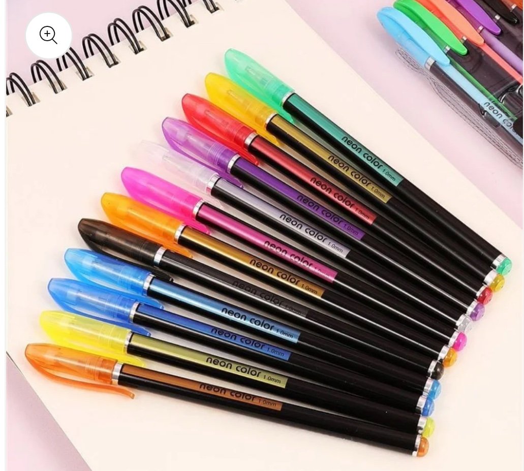 Sparkling Neon Color Glitter Pen Set ( Pack of 12 )