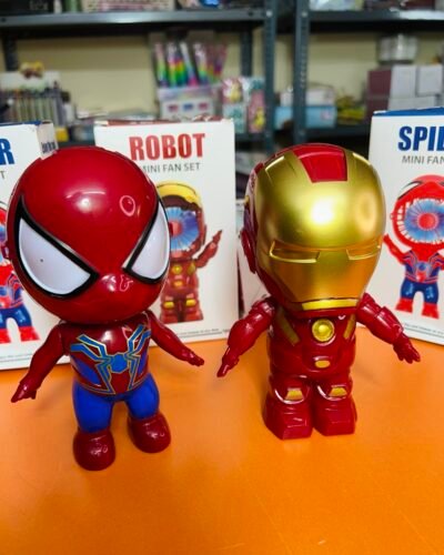 Spider-Man & Robot Theme Rechargeable Fan with Light