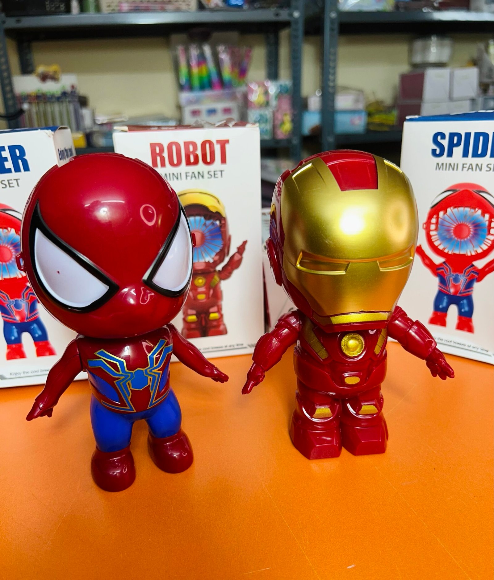 Spider-Man & Robot Theme Rechargeable Fan with Light