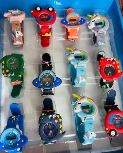 Cute Kids Digital Watches in Unicorn, Space & Dino theme
