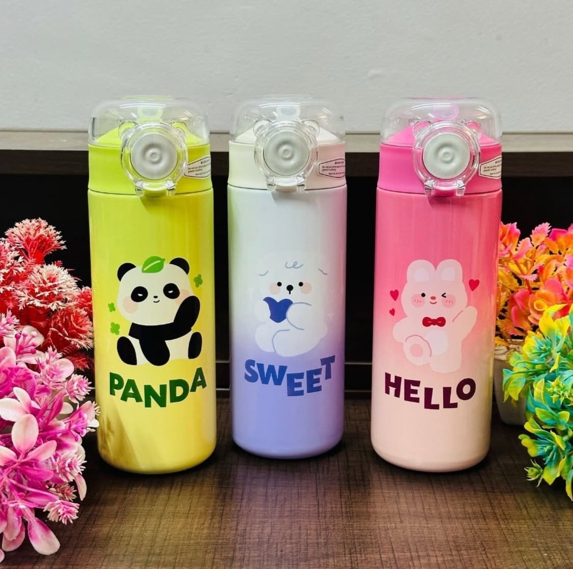 Cute Themed Double Insulated Hot & Cold Stainless Steel Sipper Bottle- 500 ML