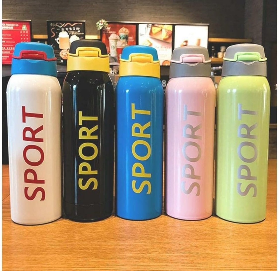 Sports Thermos Classy Look Flask Stainless Steel Sipper Vacuum Hot Cold Water Bottle Double Insulated for | Gym | Home | Kitchen |Office Easy to Carry (Pack of 1) 500ml