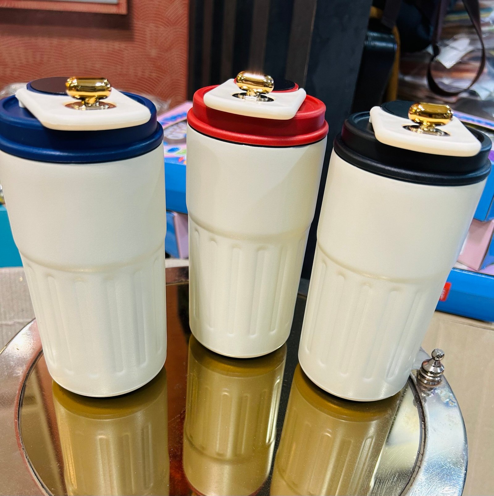 Stainless Steel Double Insulated Coffee Mugs 350ml with Temperature Display